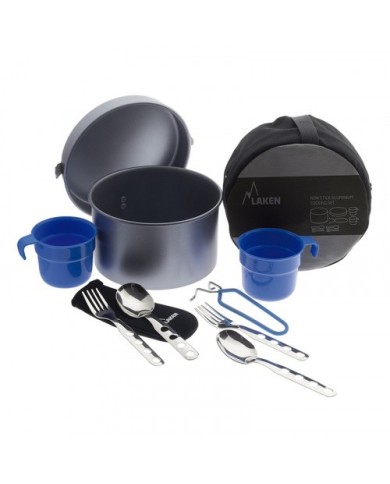 Non stick aluminium cooking set with 2 sets of cut