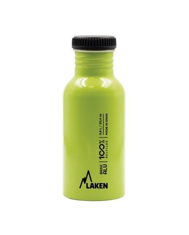 Alu. bottle Basic Alu 0,60 L. Plain cap - Apple green