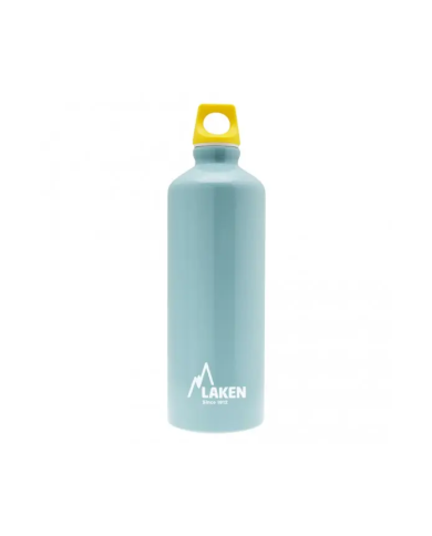 Alu. bottle Futura 0,75 L.- Yellow cap -Light blue bottle