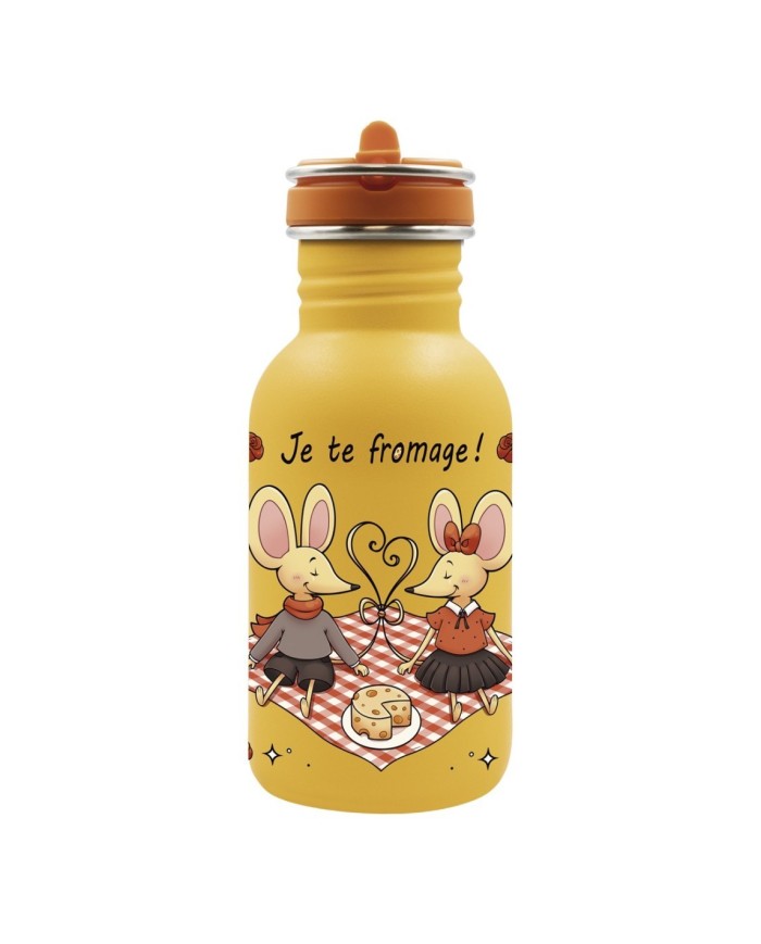 St. steel water bottle Flow cap 0,5L Fromage
