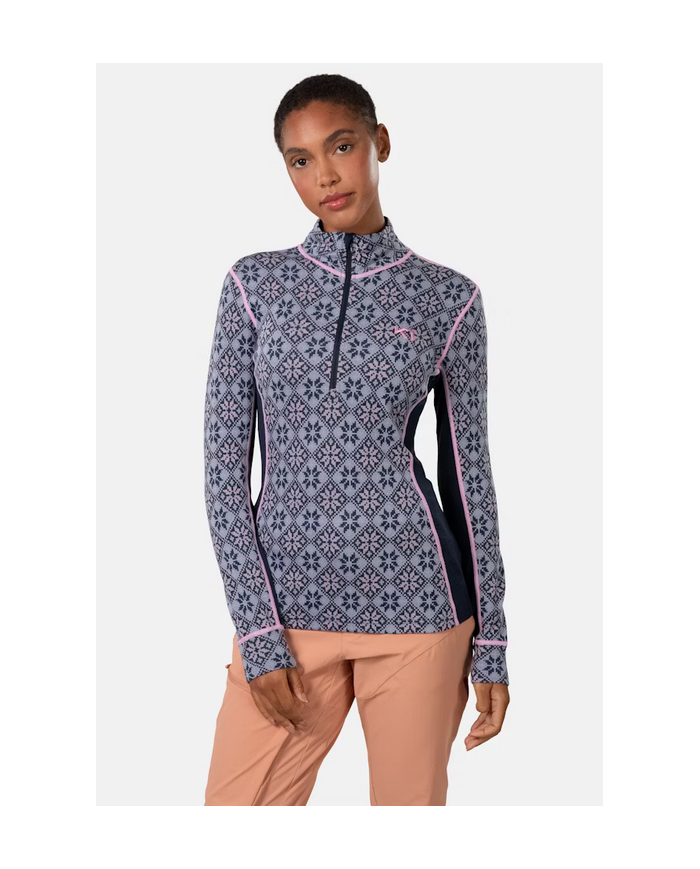 Rose Half Zip Baselayer Top - 100% Merino Wool Rose Half Zip Baselayer Top - 100% Merino Wool