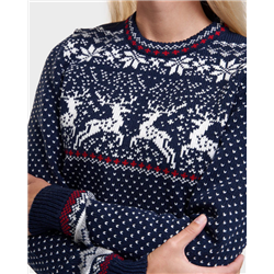 Reindeer women´s round neck sweater