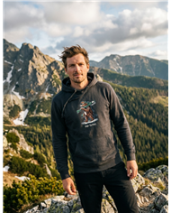 Pánska mikina s kapucňou - Lyžiar