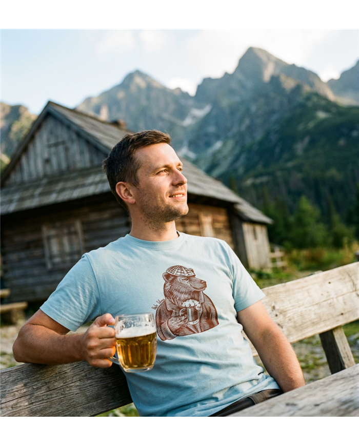 Pánske bavlnené tričko - Medveď