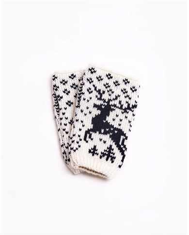 Reindeer woolen mitts