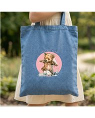 Taška bavlnená - Macko ružový