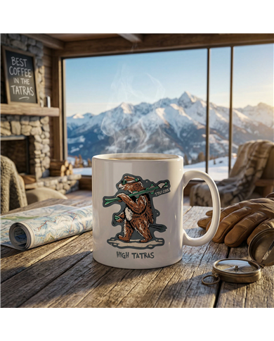 Keramický hrnček - Lyžiar