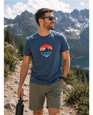 Pánske bavlnené tričko - Adventure šesťuholník