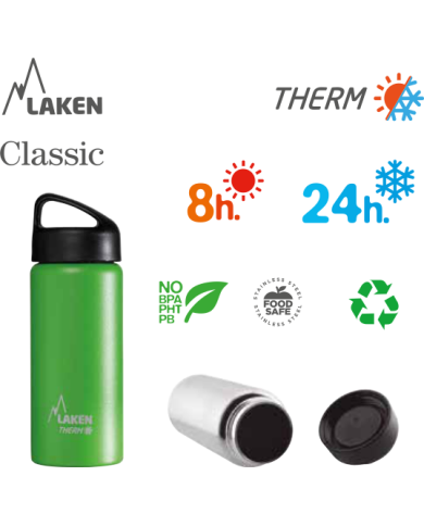LAKEN CLASSIC THERMO nerezová termo fľaša 500ml čierna LAKEN CLASSIC THERMO nerezová termo fľaša 500ml čierna