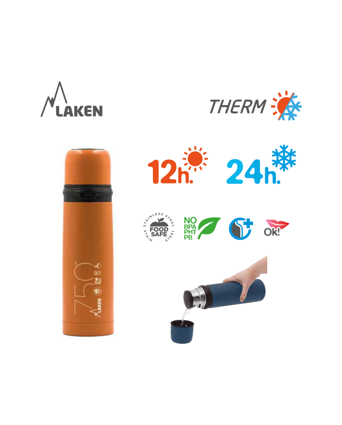 LAKEN THERMO NEREZOVÁ FĽAŠA 500ML RUŽOVÁ + NEOPRÉN