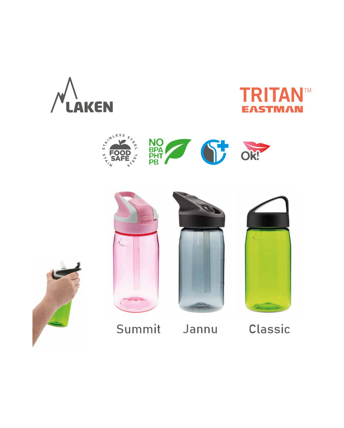 LAKEN TRITAN SUMMIT PLASTOVÁ FĽAŠA 450ML ČERVENÁ BPA FREE