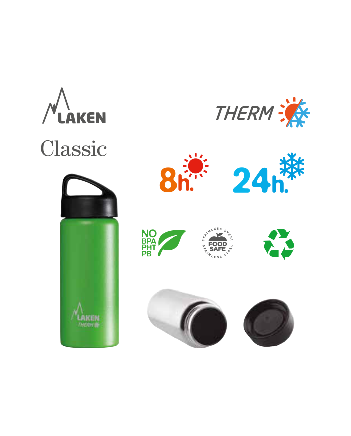 St. steel thermo bottle 18/8  - 0,5L  - Plain