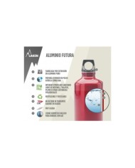 Alu. Bottle Futura 1 L.-Pink Cap -Green Bot.