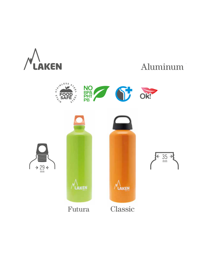 LAKEN-KLASSIKER | ALUMINIUMFLASCHE | 600 ml | ORANGE